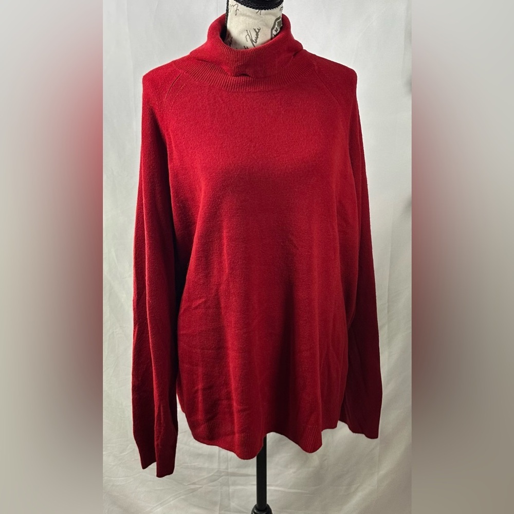 Karen Scott Vibrant Red Cowl Neck Sweater - Picture 2 of 10